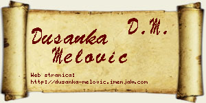 Dušanka Melović vizit kartica